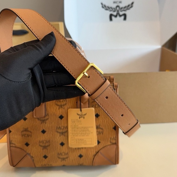 MCM Cognac Visetos Satchel - Picture 4 of 5